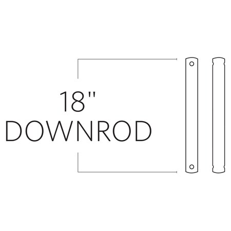 Monte Carlo 18In. Minimalist Downrod - Aged Pewter DRM18AGP